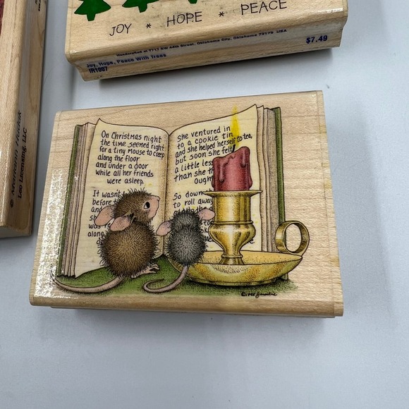 Stampabilities Christmas Tale Joy Hope Peace W Trees Door W Sleigh Rubber Stamps - Picture 10 of 12